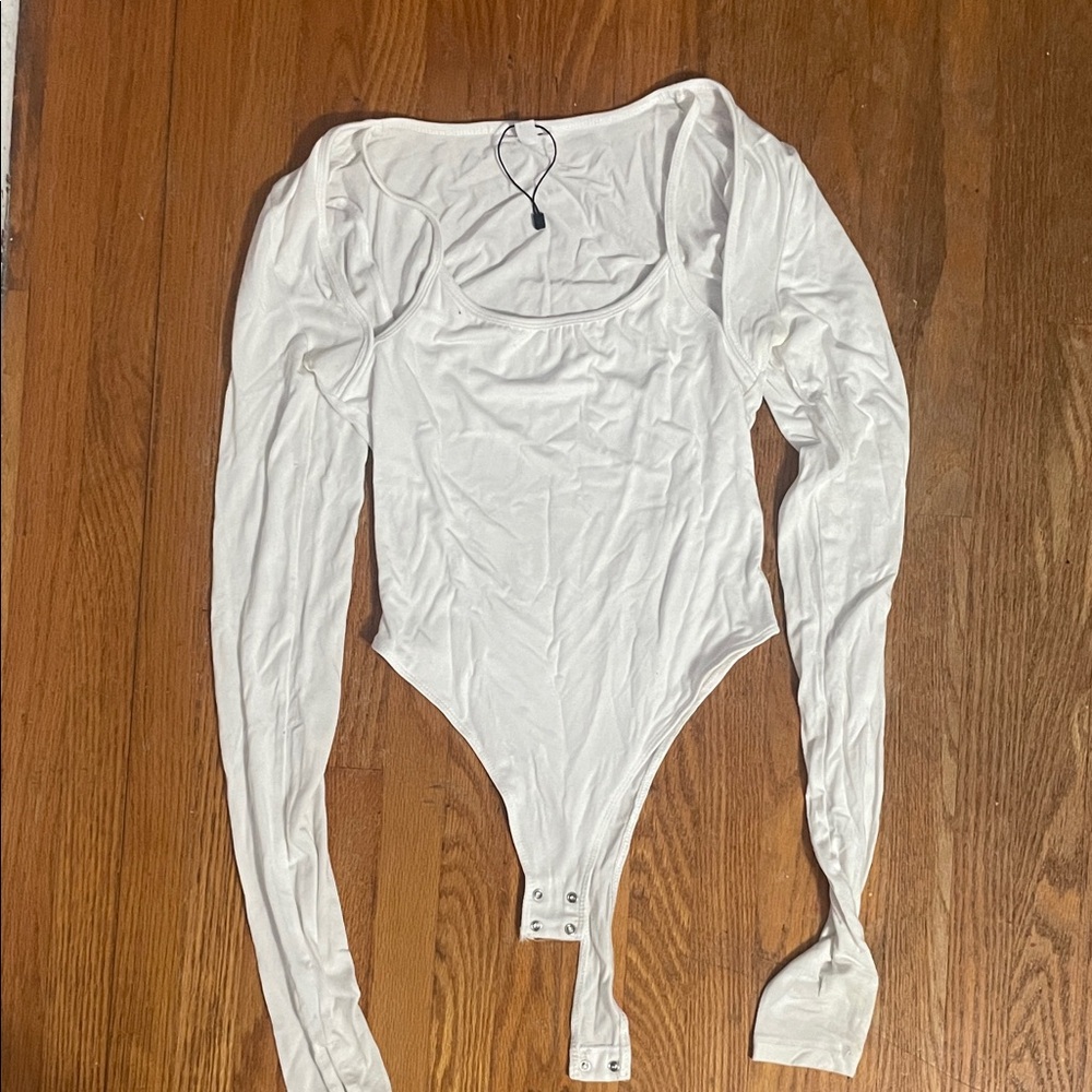 Garage White Scoop Neck Top